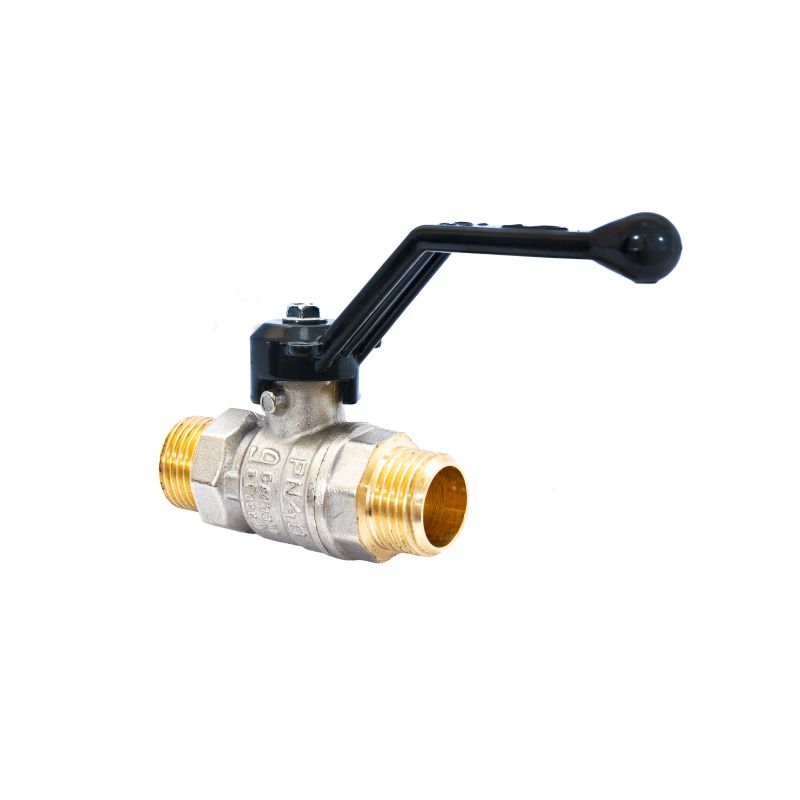 Кран шаровый латунный Ду-15 (1/2") Ру-40 НР (НАР) никель полнопроходной рычаг LD Pride 47.15.Н-Н.Р.